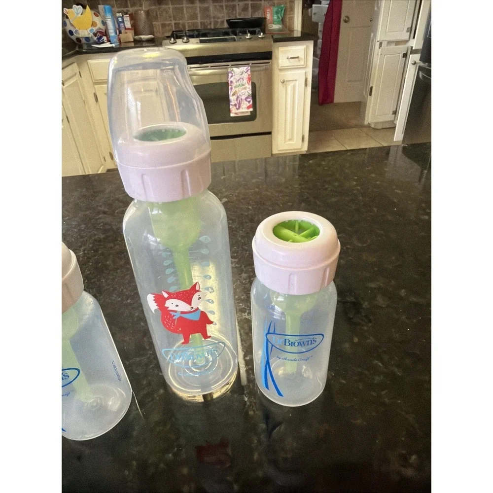 Dr.‎ Brown's Baby Bottle Lot Of 4 No Nipples Infant Feeding w/parts